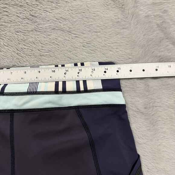 Lululemon Pants Womens 10 Purple Black Pace Rival Crop Activewear Side Pockets - Picture 11 of 11